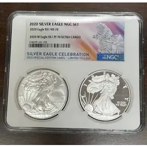 2020 1 oz Silver Eagle  S$1 NGC MS70 (label may Vary) [DUPLICATE for #558664]