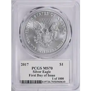 2017 SILVER EAGLE MS70 PCGS [B-9]