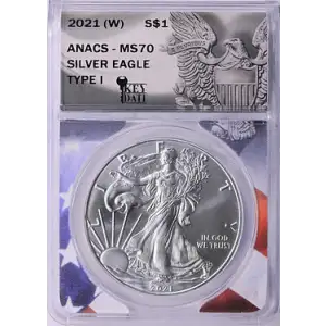 2021 - (W) - ANACS - MS70 - $1 Silver Eagle