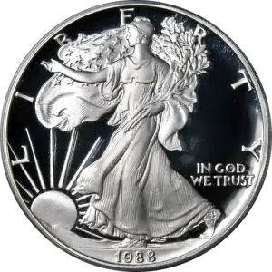 1988-S $1 Silver Eagle Cameron Reagan, DCAM