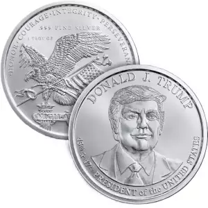 1 oz 45th & 47th President Donald J. Trump BU Silver Round