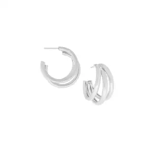 silver triple post hoop - Marlyn Schiff 