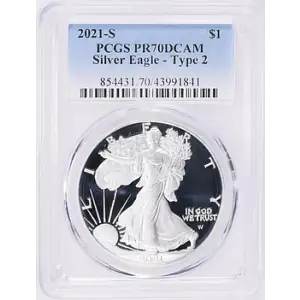 2021-S - PCGS - PR70DCAM Silver Eagle T-2