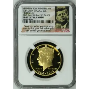 1964-2014 W HIGH RELIEF ANA INAUGURAL RELEASES KENNEDY 50th ANNIVERSARY ULTRA CAMEO (2)