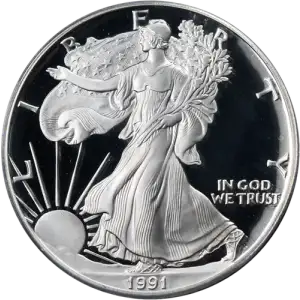 1991-S $1 Silver Eagle Cameron Reagan, DCAM
