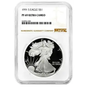 1991 S Eagle S$1 PF69UC White NGC