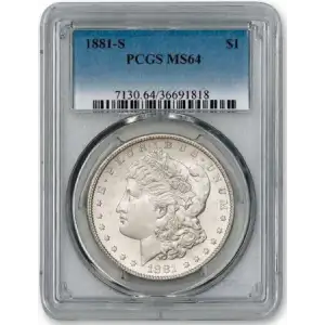 Morgan Dollar (1881-S) - PCGS - MS64+