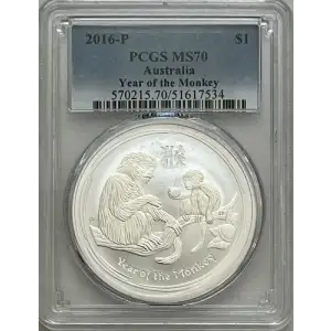 2016-P $1 Year of the Monkey Ag