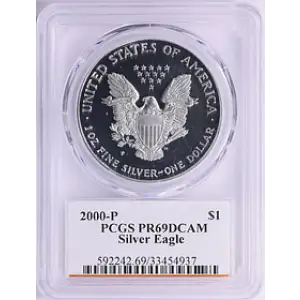 2000 - P - PCGS - PR69DCAM - $1 Silver Eagle