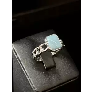 Chain St.Silver Ring w/ Stone