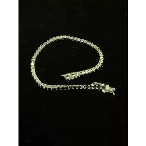 Moissanite Onyx Black Tennis Bracelet St.Silver