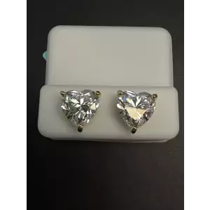 Heart Moissanite GP Stud Earrings 