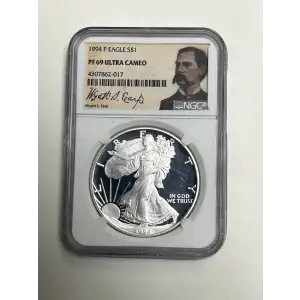 1994 P Eagle S$1 PF69UC NGC Wyatt S. Earp Label