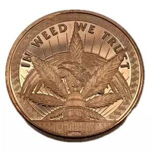 1 oz copper In weed we trust/ caduceus (2)
