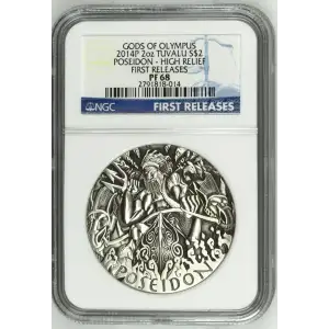 2014P 2oz POSEIDON - HIGH RELIEF FIRST RELEASES GODS OF OLYMPUS (2)