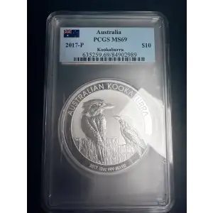 2017-P $10 Kookaburra 10oz Ag