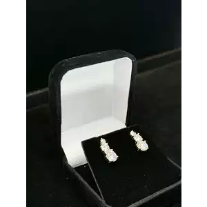 925 Silver 3 Circle Moissanite Stud Earrings