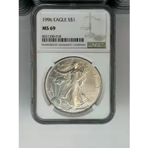 1996 1 oz Silver Eagle  NGC MS69 (LABEL MAY VARY) (3)
