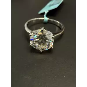 Round Cut Moissanite 925 Ring 