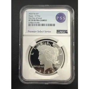 2023 Fiji S$1 Peace Dollar S-Privy First Day of Issue PF70 UC NGC PSS