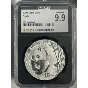 2002 1 oz China Panda s10y Mint State 9.9  (3)