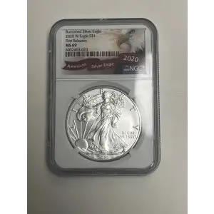 2020 W Eagle 41 MS69 First Releases Burnished Silver Eagle