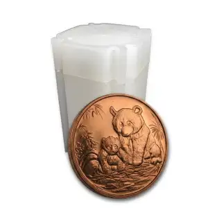 Tube of 20x 1 oz Copper panda with 2012 Reverse