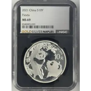 2021 1 oz China Panda s10y Mint State 69