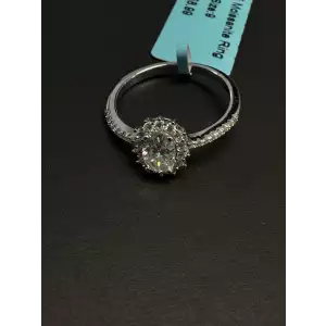 Oval Cut Moissanite Halo 925 Ring