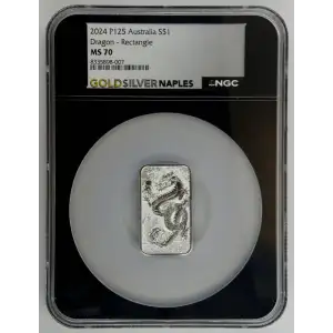 2024 P125 Australia S$1 Year of the Dragon MS70 Rectangle Bar