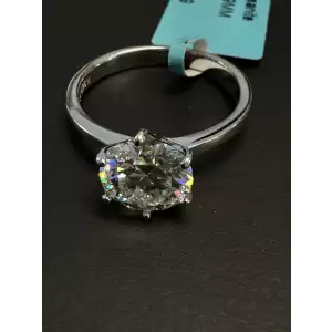 Round Cut Moissanite 925 Ring 9MM