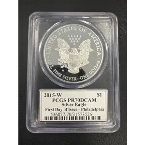 2015-W $1 Silver Eagle First Day of Issue - Philadelphia Mercanti Philadelphia, DCAM