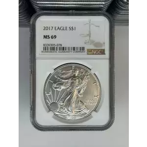 2017 1 oz Silver Eagle  NGC MS69 (LABEL MAY VARY) (3)