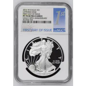 2016 W LETTERED EDGE FIRST DAY OF ISSUE EAGLE 30TH ANNIVERSARY ULTRA CAMEO (2)