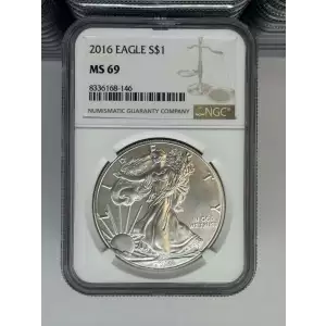 2014 1 oz Silver Eagle  NGC MS69 (LABEL MAY VARY)