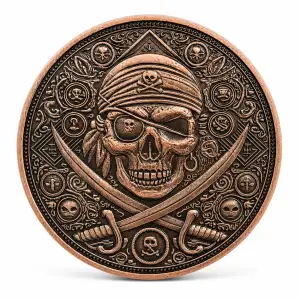 1 oz Antiqued Pirate Copper Round (2)
