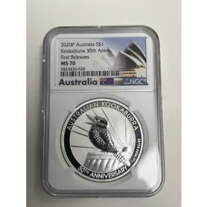 2020P Australia S$1 Kookaburra 30th Anni. First Releases MS70