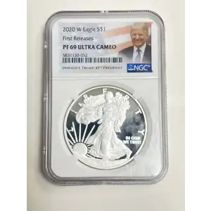 2020 W Eagle S$1 First Releases PF69UC Donald J. Trump Label