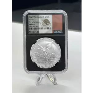 2024 - 1oz Silver Mexico Libertad - NCG MS69 ER (Black Core/Flag Label)