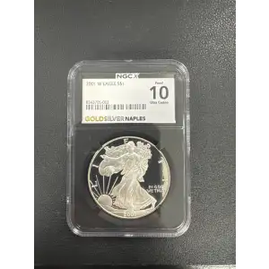 2001 W S$1 SILVER EAGLE PF10/70 NGC