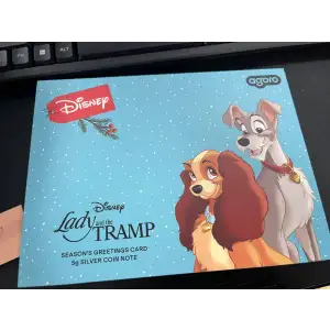 Disney Lady and The Tramp 5g Silver Coin Note
