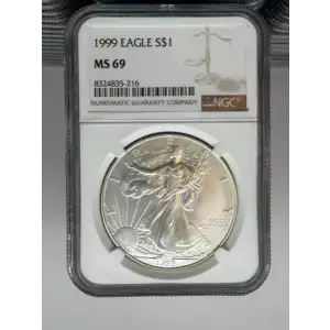 1995 1 oz Silver Eagle  NGC MS69 (LABEL MAY VARY) (5)
