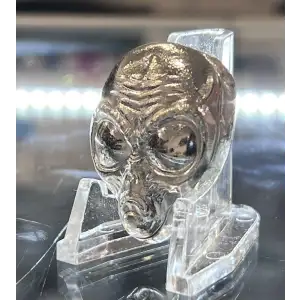 2 oz Silver Colorized 3D Art Grumpy Alien Head Bar (2)