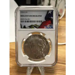 1923 Peace Dollar NGC BRILLIANT UNCIRCULATED