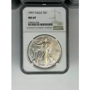 1995 1 oz Silver Eagle  NGC MS69 (LABEL MAY VARY) (3)