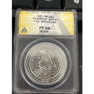 ND metal Ethereum BitPay 1 oz PF 68 JSC5