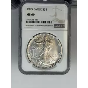 1995 1 oz Silver Eagle  NGC MS69 (LABEL MAY VARY)