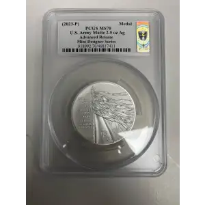 (2023-P) Medal U.S. Army Matte 2.5oz Ag Mint Designer Series Advanced R. Emily S. Damstra
