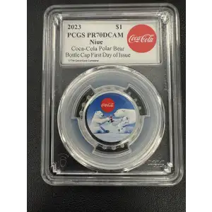 2023 Holiday Coca-Cola Bottle Cap PCGS PR70DCAM First Day of Issue