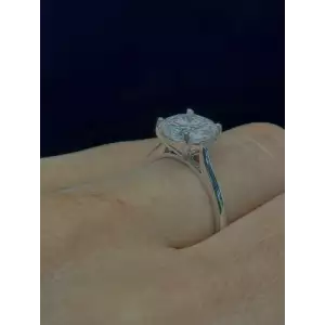 2.38 Ctw Moissanite RD Stone 4 Prong Solitaire Ring Set 2.9 g Size 8